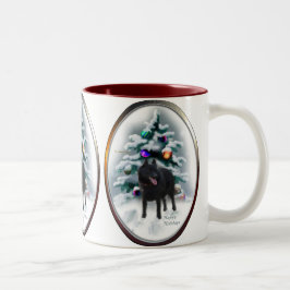 Caneca De Café Em Dois Tons Presentes de Natal Schipperke
