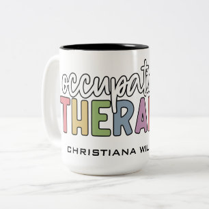 Caneca De Café Em Dois Tons Presentes de OT Terapêutica Ocupacional de Nome Pe