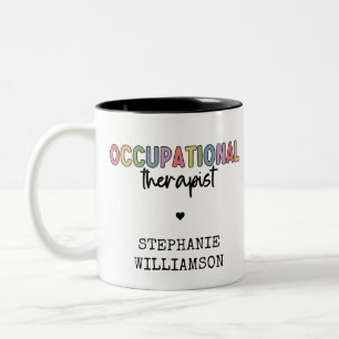 Caneca De Café Em Dois Tons Presentes de OT Terapêutica Ocupacional Personaliz