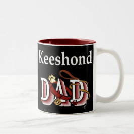 Caneca De Café Em Dois Tons Presentes de Pai Keeshond