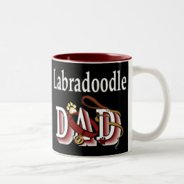 Caneca De Café Em Dois Tons Presentes de Pai Labradoodle