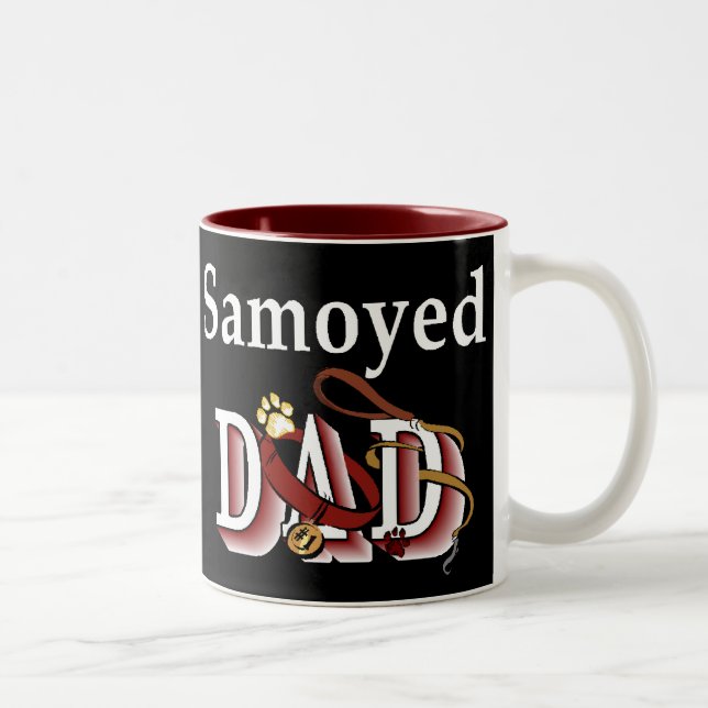 Caneca De Café Em Dois Tons Presentes de Pai Samoyed (Direita)