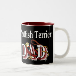 Caneca De Café Em Dois Tons Presentes de Pai Terrier escoceses