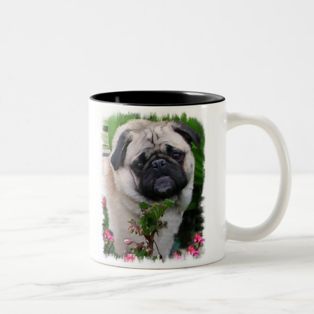 Caneca De Café Em Dois Tons Presentes de Pug Lovers (Direita)