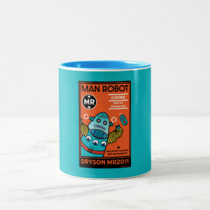 Caneca De Café Em Dois Tons Presentes de Robô Para Aniversário ou Casamento