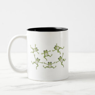 Caneca De Café Em Dois Tons Presentes de sapos dançantes amantes da natureza a