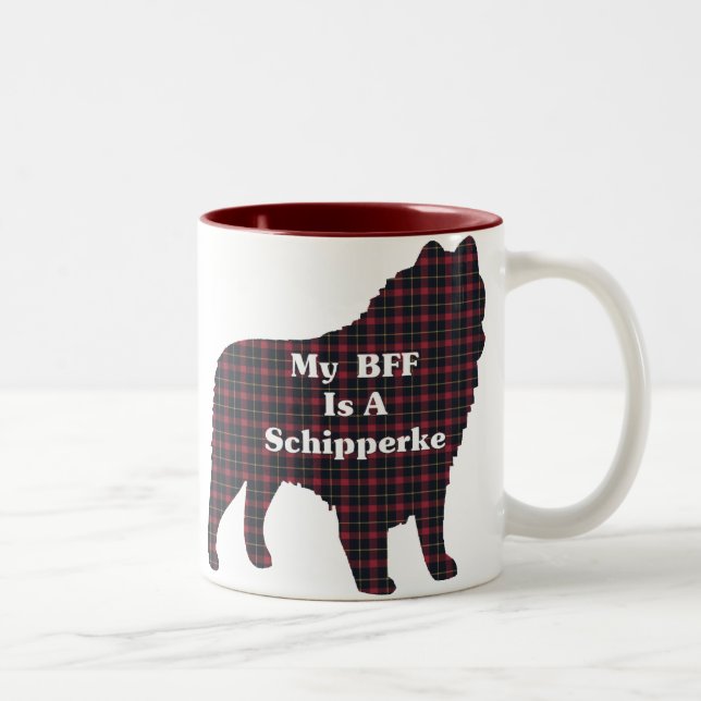 Caneca De Café Em Dois Tons Presentes de Schipperke BFF (Direita)