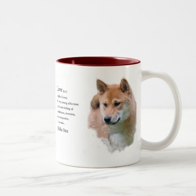 Caneca De Café Em Dois Tons Presentes de Shiba Inu (Direita)