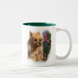 Caneca De Café Em Dois Tons Presentes de Terrier Art australianos