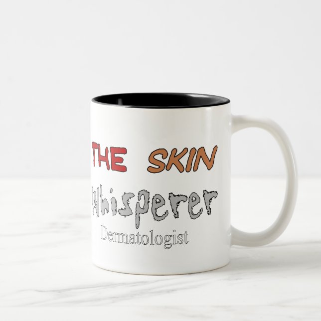 Caneca De Café Em Dois Tons Presentes do dermatologista o Whisperer da pele (Direita)