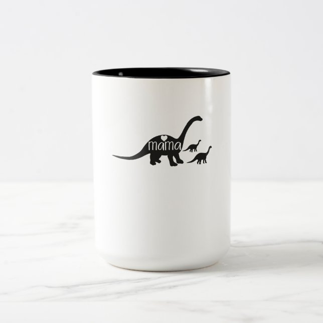 Caneca De Café Em Dois Tons Presentes do dia das mães do Mama Diplodocus (Centro)