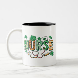 Caneca De Café Em Dois Tons Presentes do Dia do Enfermeiro Vida de Enfermeiro