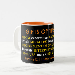 Caneca De Café Em Dois Tons PRESENTES DO ESPÍRITO   Inspiração   Cristão