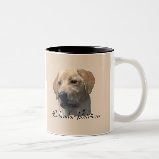 Caneca De Café Em Dois Tons Presentes do Labrador Retriever (Direita)