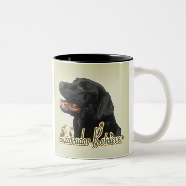 Caneca De Café Em Dois Tons Presentes do Labrador Retriever (Direita)