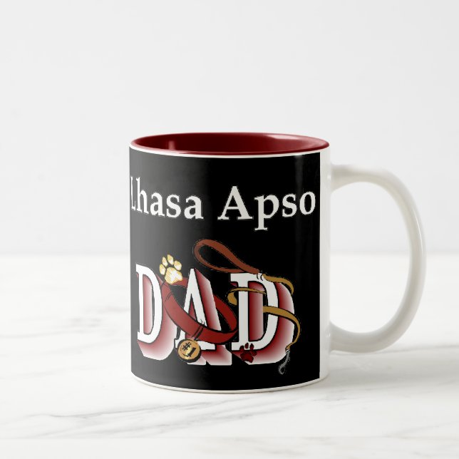 Caneca De Café Em Dois Tons Presentes do Pai Apso Lhasa (Direita)