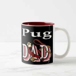 Caneca De Café Em Dois Tons Presentes do Pai Pug