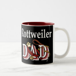Caneca De Café Em Dois Tons Presentes do Pai Rottweiler