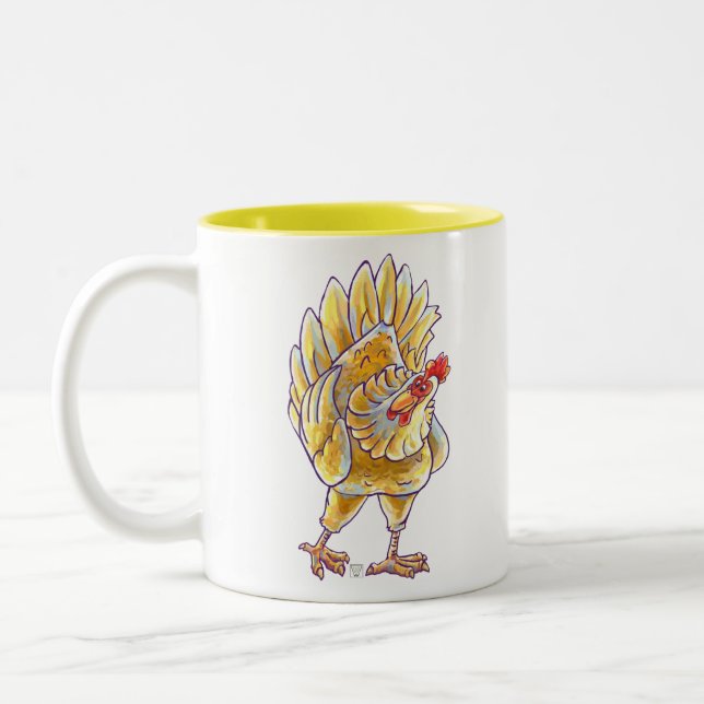 Caneca De Café Em Dois Tons Presentes e acessórios de frango (Esquerda)
