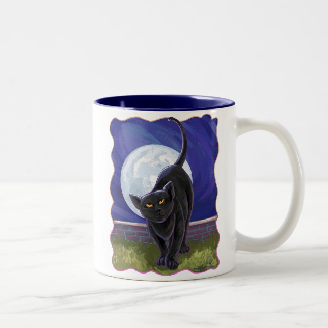 Caneca De Café Em Dois Tons Presentes e acessórios para gatos pretos (Direita)