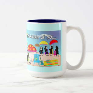 Caneca De Café Em Dois Tons Presentes e placas de freira Whimsical