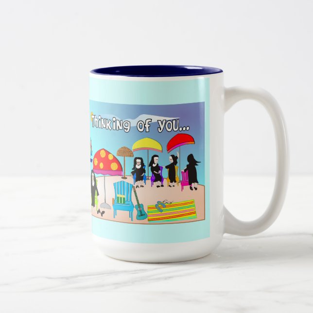 Caneca De Café Em Dois Tons Presentes e placas de freira Whimsical (Direita)