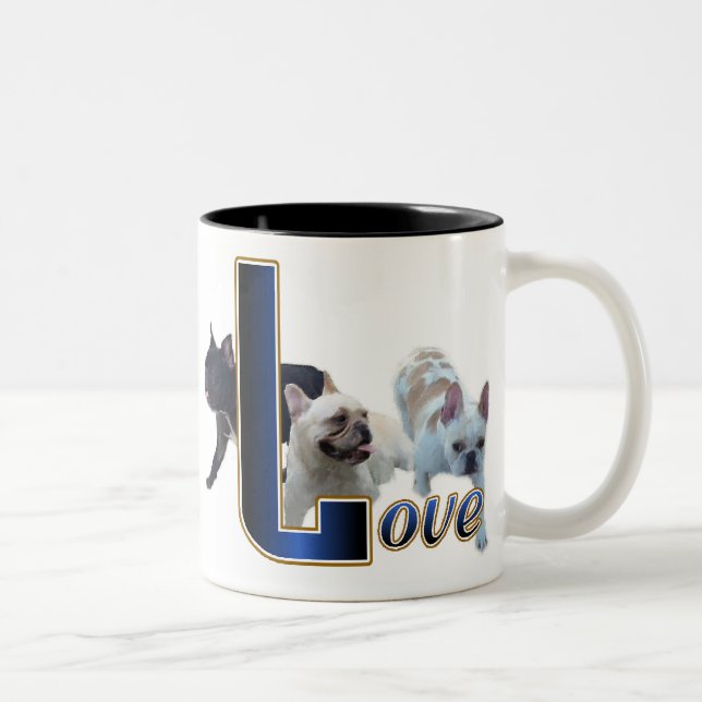 Caneca De Café Em Dois Tons Presentes Franceses para Bulldog (Direita)