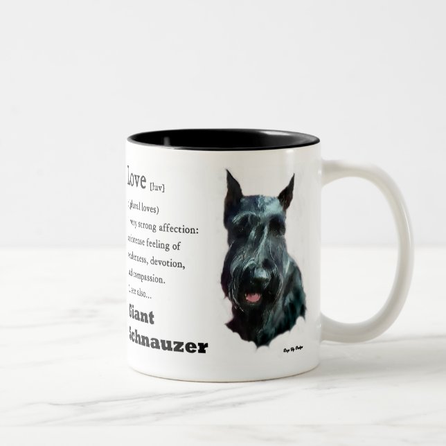 Caneca De Café Em Dois Tons Presentes Giant Schnauzer (Direita)