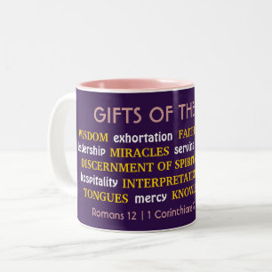 Caneca De Café Em Dois Tons PRESENtes INSPIRACIONAIS DO ESPÍRITO Cristão