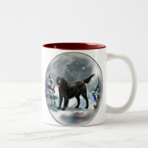 Caneca De Café Em Dois Tons Presentes Liso-Revestidos do Natal do Retriever