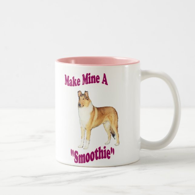 Caneca De Café Em Dois Tons Presentes lisos do Collie (Direita)