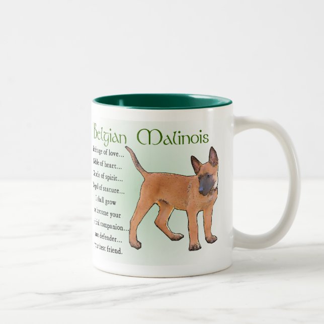 Caneca De Café Em Dois Tons Presentes Malinois Belgas, Presentes Malinois Belg (Direita)