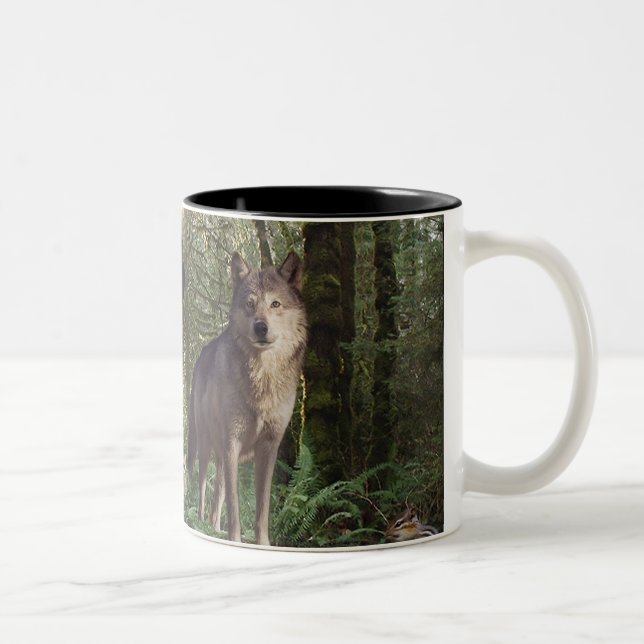 Caneca De Café Em Dois Tons Presentes para animais florestais (Direita)