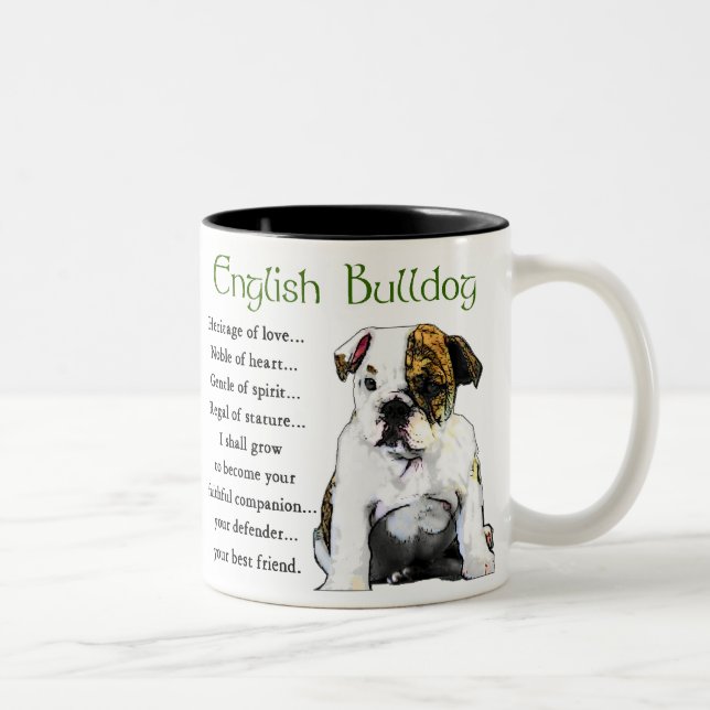 Caneca De Café Em Dois Tons Presentes para Bulldog Inglês (Direita)