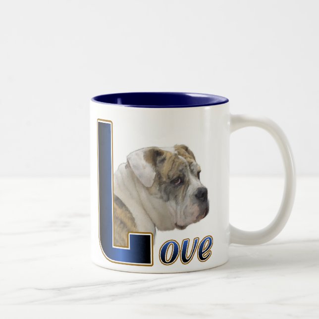 Caneca De Café Em Dois Tons Presentes para Bulldog Inglês (Direita)