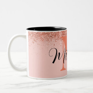 Caneca De Café Em Dois Tons Presentes Personalizados em Dourado Rosa Vintage d