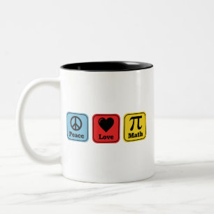 Caneca De Café Em Dois Tons Presentes Professores de Matemática Paz Amor para 