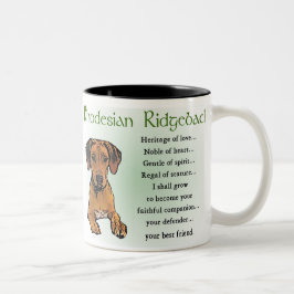 Caneca De Café Em Dois Tons Presentes Ridgeback da Rodésia