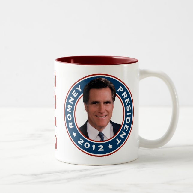 Caneca De Café Em Dois Tons Presidente 2012 de Mitt Romney (Direita)