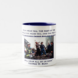 Caneca De Café Em Dois Tons Presidente bush, eu posso ouvi-lo, o resto do…