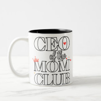 Caneca De Café Em Dois Tons Presidente do Clube da Mãe - Presente para o Dia d