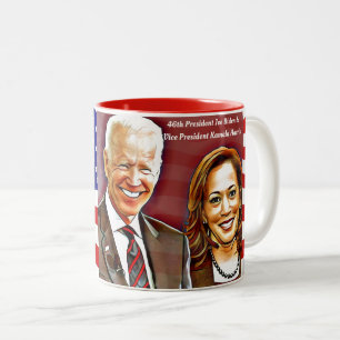 Caneca De Café Em Dois Tons Presidente JoeBident - Vice-Presidente Kamala Harr