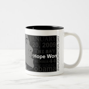 Caneca De Café Em Dois Tons Presidente Obama - dia de inauguração