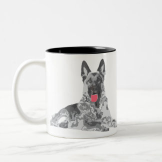 Caneca De Café Em Dois Tons preto alemão