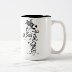 Caneca De Café Em Dois Tons Preto & branco do Spaniel de Springer