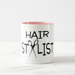 Caneca De Café Em Dois Tons Preto do cabeleireiro com tesouras