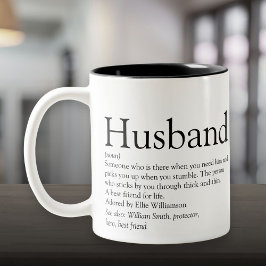 Caneca De Café Em Dois Tons Preto e Branco Definição de Marido Moderno e Legal