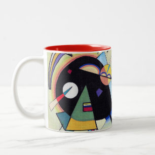 Caneca De Café Em Dois Tons Preto e Violeta - Wassily Kandinsky Arte Abstrata
