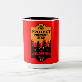 Caneca De Café Em Dois Tons Prevenção contra incêndios florestais
