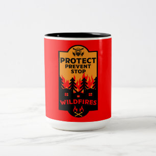 Caneca De Café Em Dois Tons Prevenção contra incêndios florestais